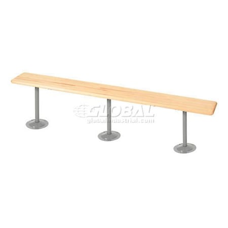 Global Industrial Locker Room Bench, Hardwood With Steel Tube Pedestal Legs, 108 x 9-1/2 x 17 183674
